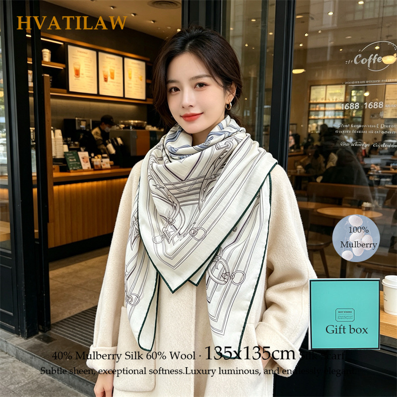 Shawl Wrap Winter - Écharpe de luxe carrée pour femme
