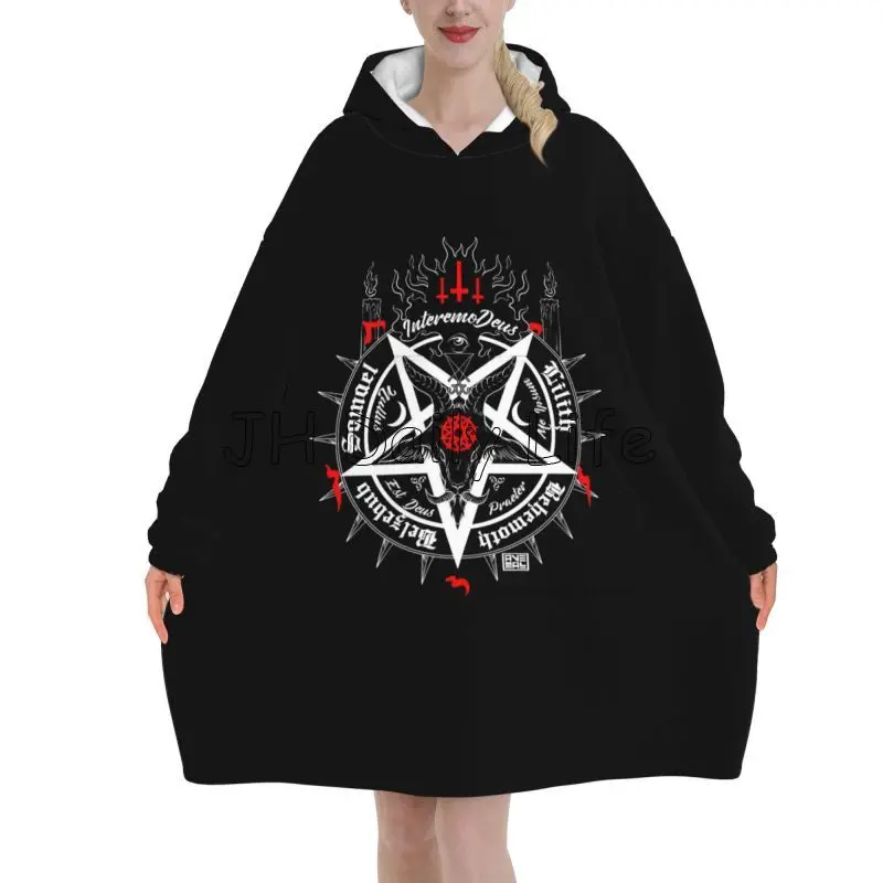 Sherpa Hoodie Fleece - Couverture surdimensionnée à capuche, crâne de
