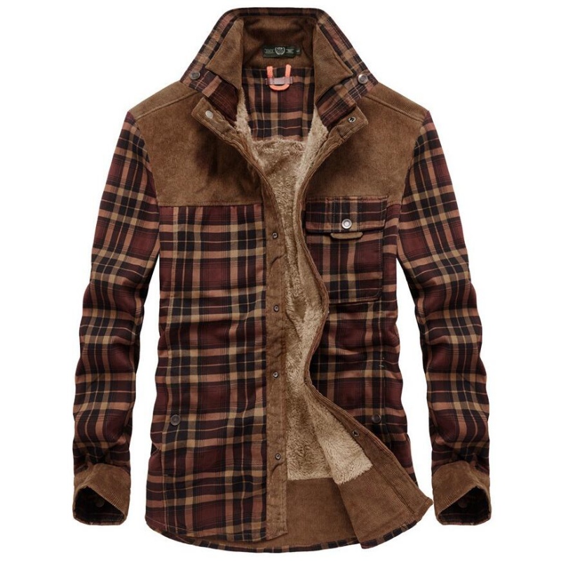 Flannel Shirt Lined - Chemises pour hommes, veste d'hiver coupe-vent,