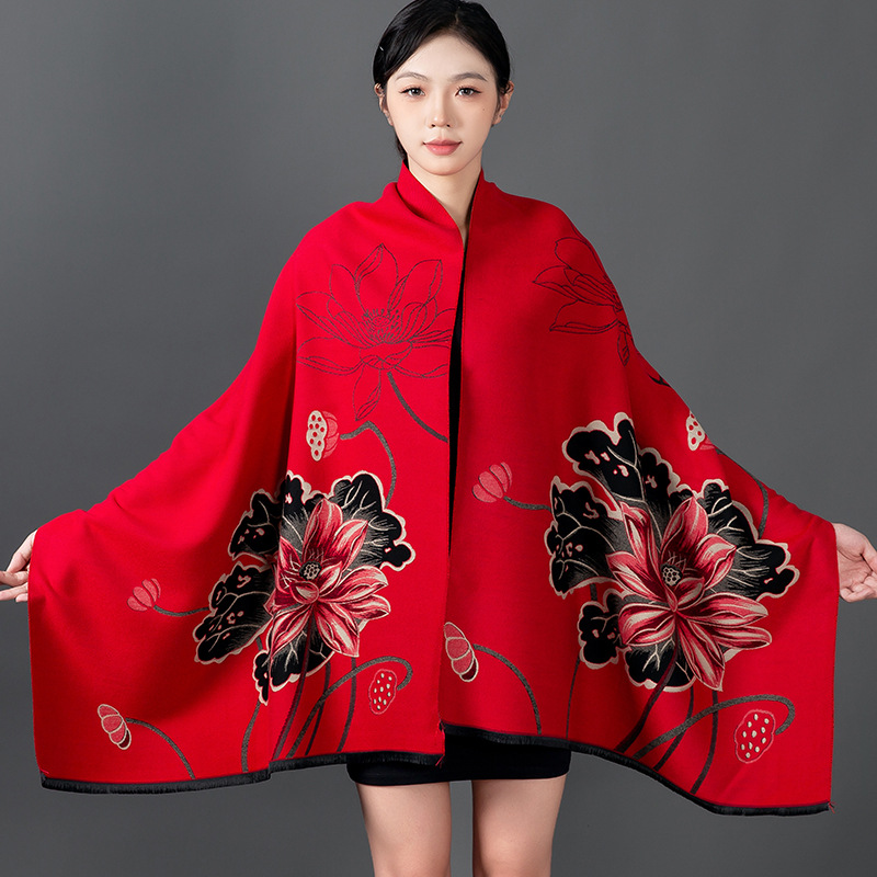 Shawl Wrap Winter - Femmes hiver châle cachemire écharpe imprimé