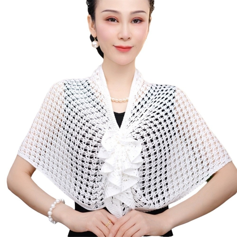 Shawl Wrap Winter - Cardigan ajouré à motif scintillant avec
