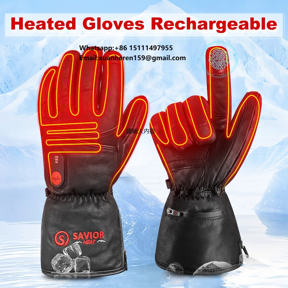 Hand Warmer Electric - Gants chauffants en cuir pour hommes