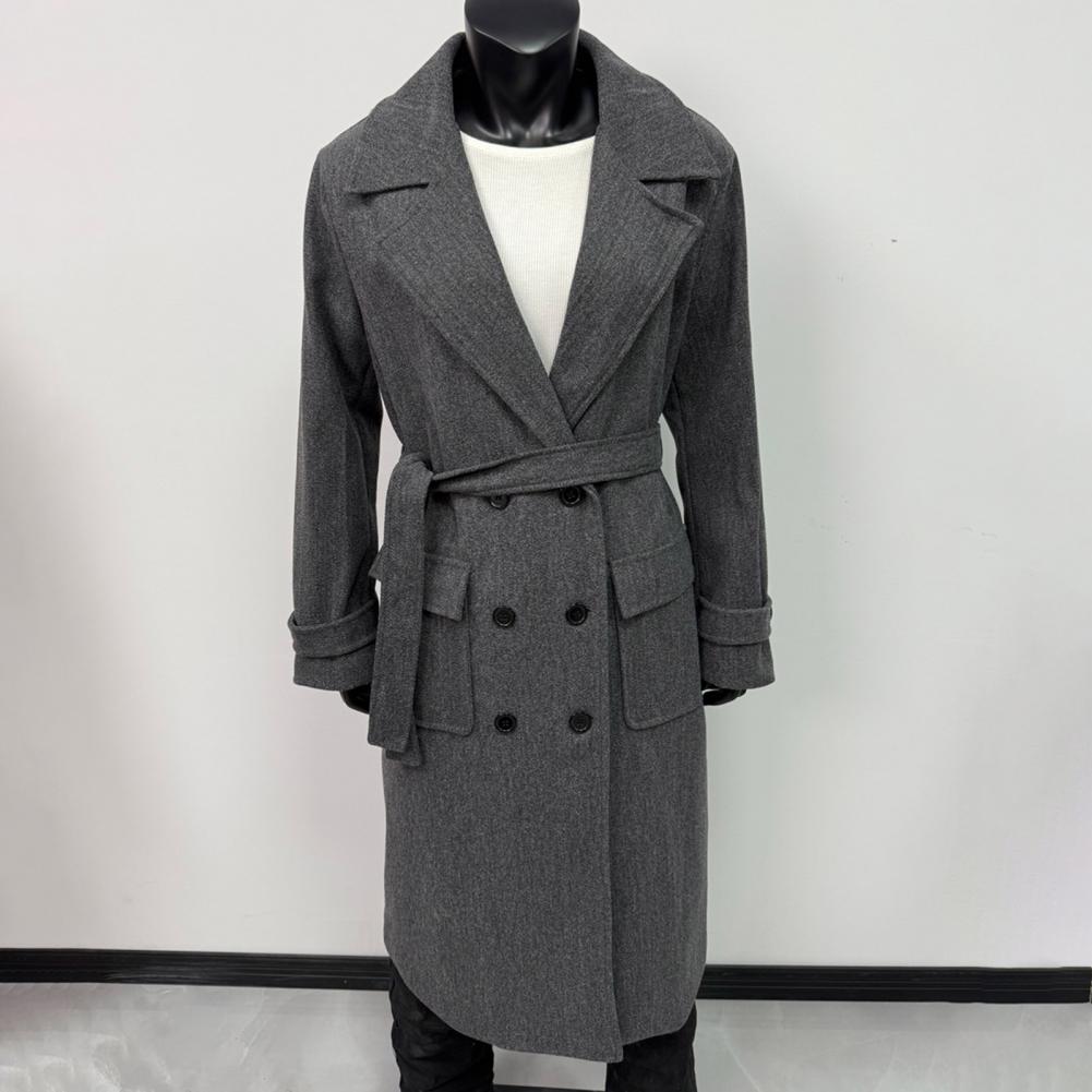 Wool Coat Peacoat - Manteau long à manches longues pour
