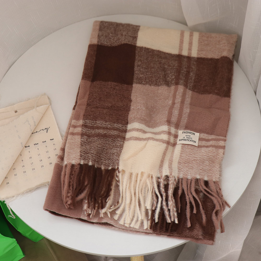 Wool Scarf Men - Écharpe décontractée en laine à carreaux