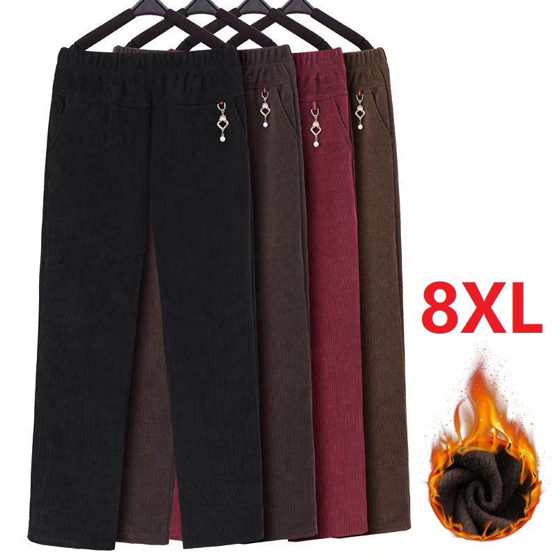 Corduroy Pant Warm - Pantalon droit surdimensionné en velours côtelé