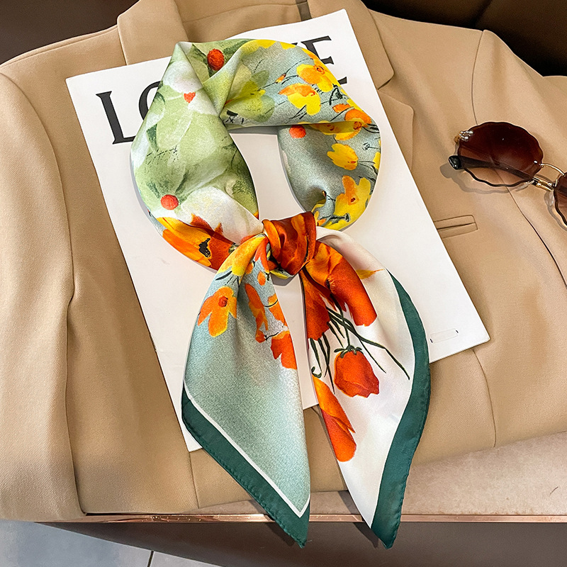 Shawl Wrap Winter - 70x70 cm foulard en soie carré