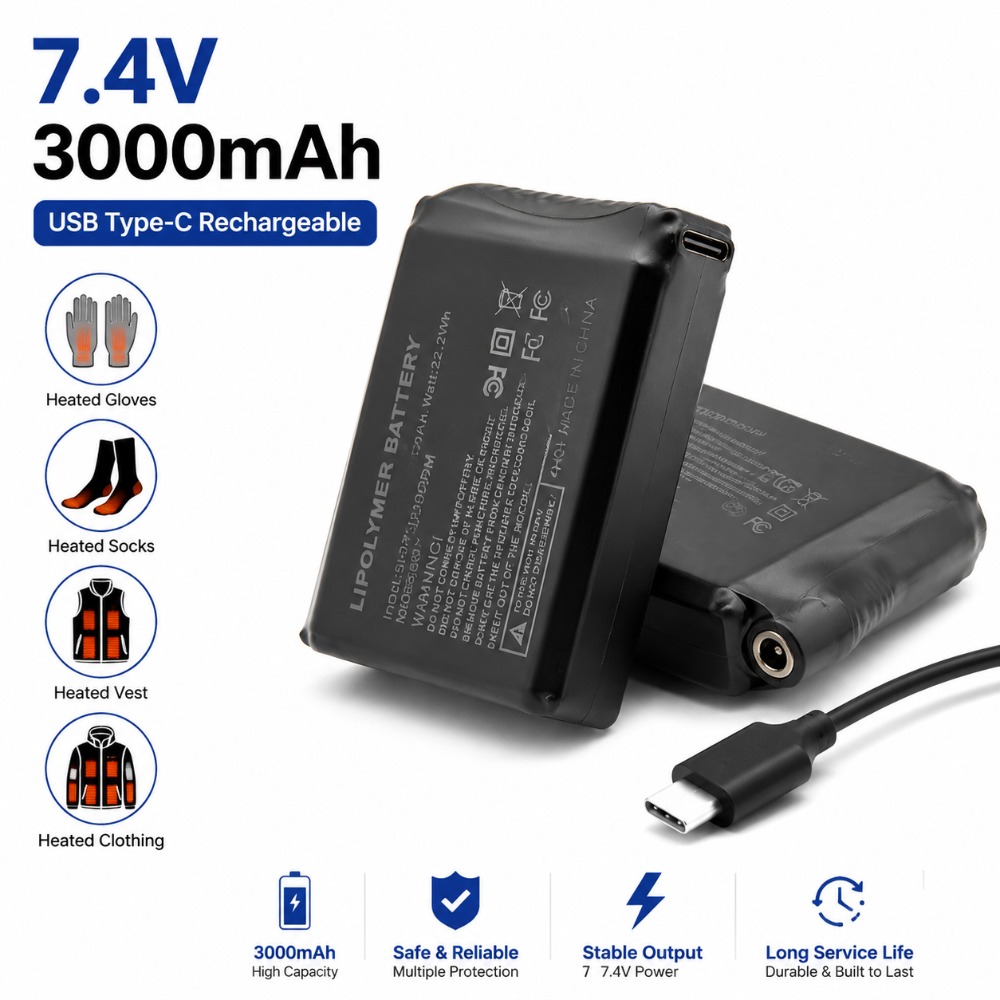 Heated Vest Battery - Batterie au lithium pour gants chauffants,