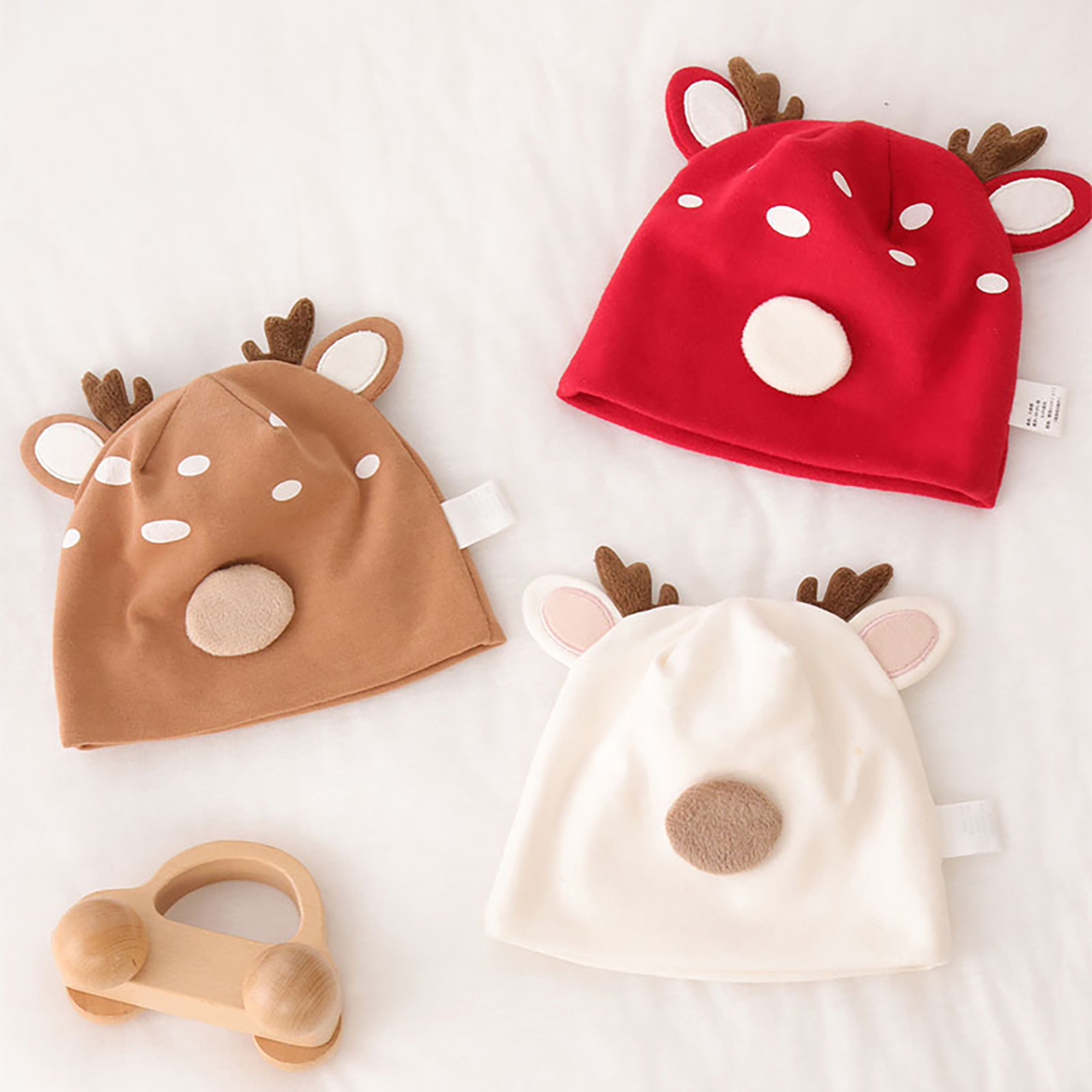 Knit Beanie Hat Warm - Bonnet Bébé Cerf Mignon en Coton