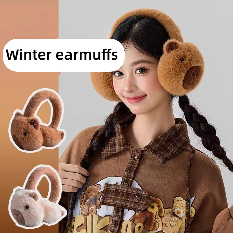 Earmuffs Foldable - Cache-oreilles Capibala mignons, en peluche de