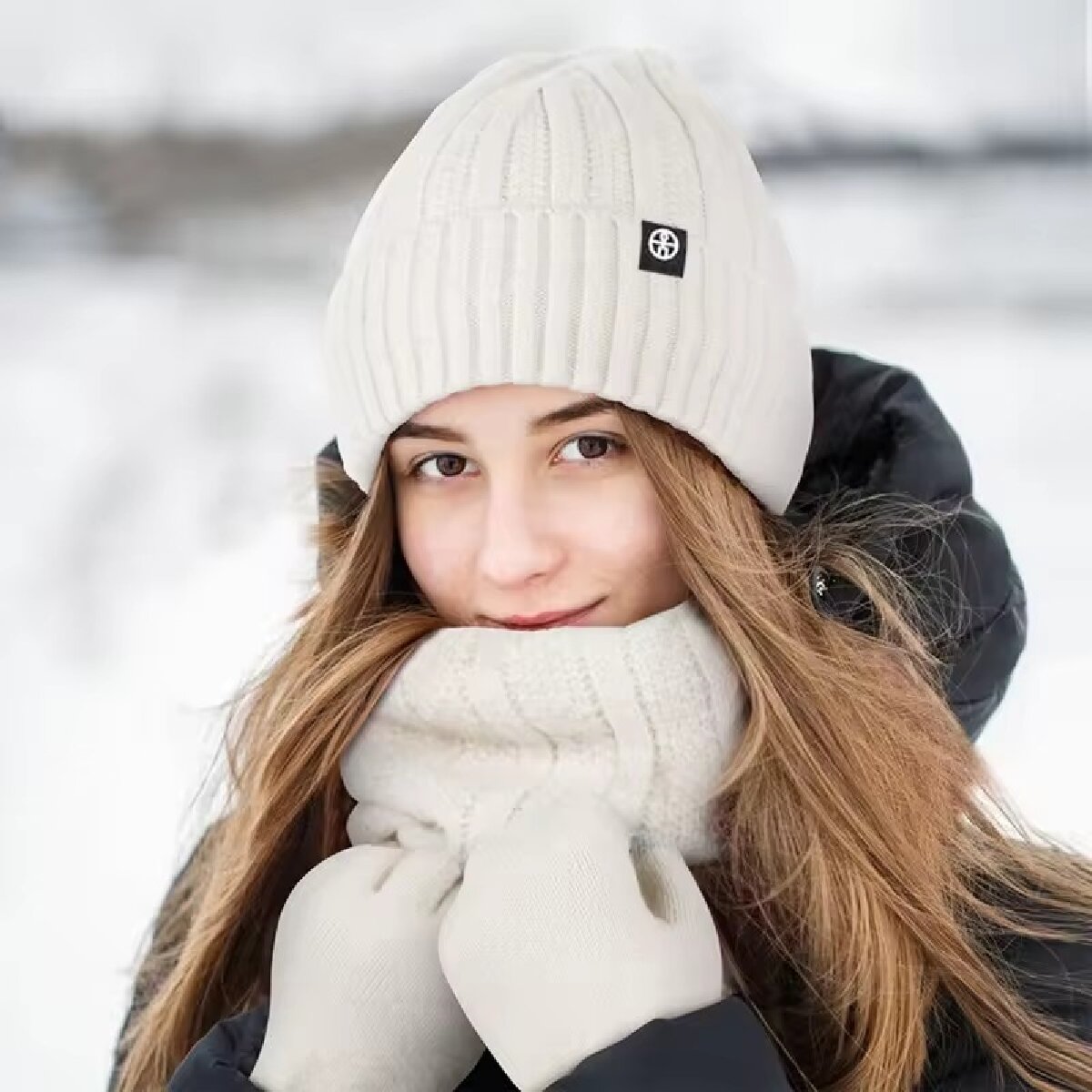 Wool Scarf Men - 3 pièces hiver bonnet chapeau gants