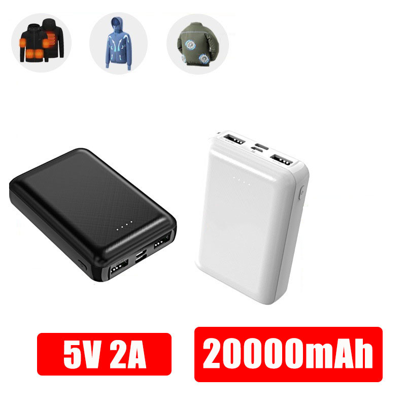 Heated Vest Battery - Mini batterie externe 20000mAh 5V 2A,
