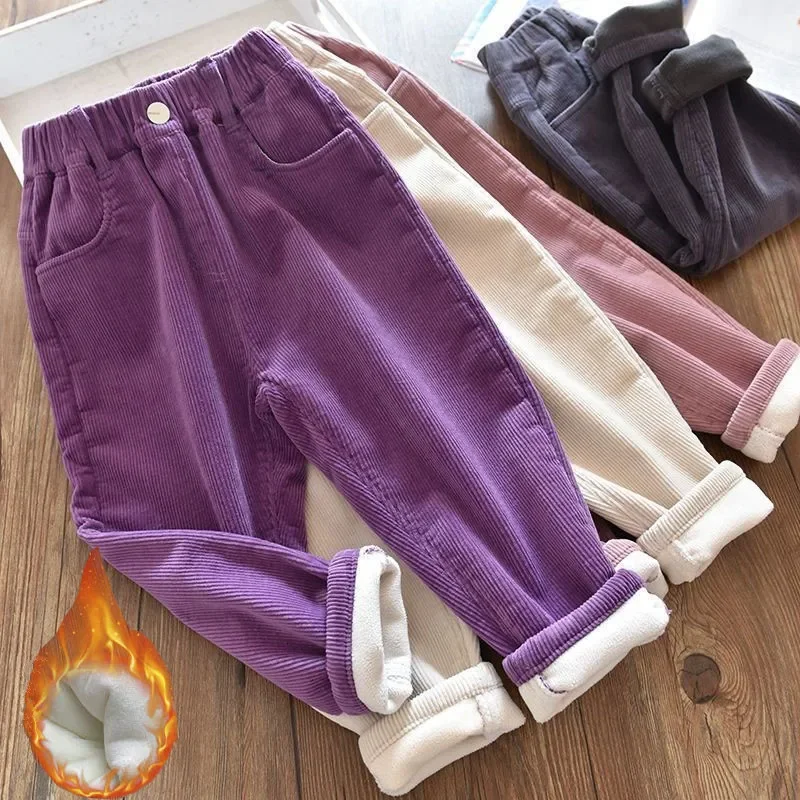 Corduroy Pant Warm - Pantalons en velours côtelé pour filles,