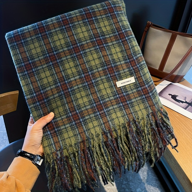 Vintage vert Plaid gland échar - Cashmere Pashmina Wrap avis et prix