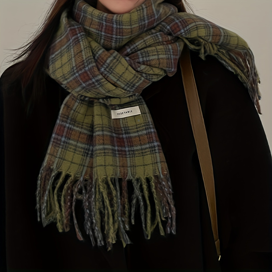 Vintage vert Plaid gland échar - Cashmere Pashmina Wrap avis et prix
