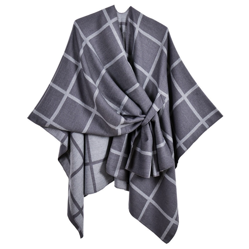 Manteau chaud à carreaux, châl - Shawl Wrap Winter avis et prix