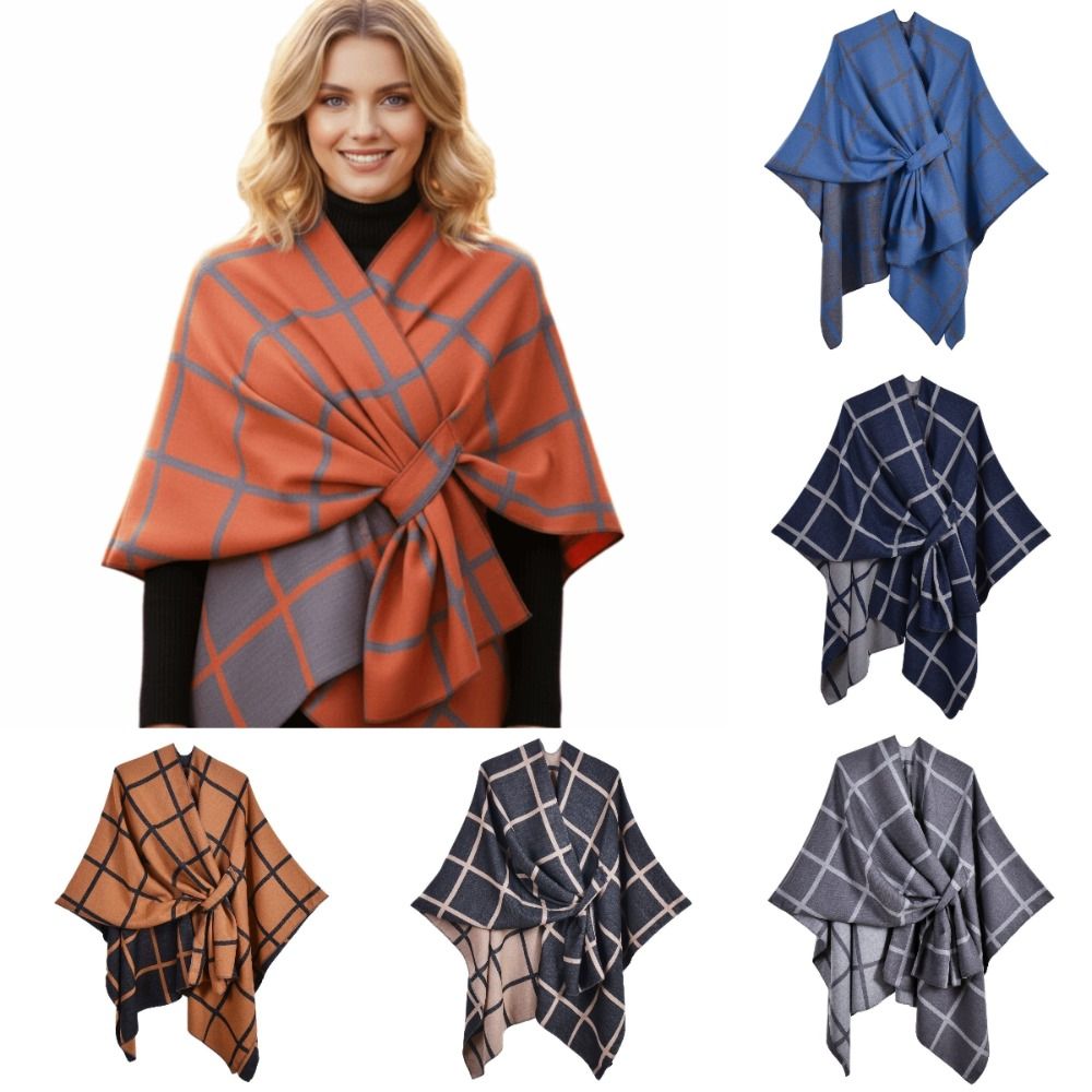 Manteau chaud à carreaux, châl - Shawl Wrap Winter avis et prix