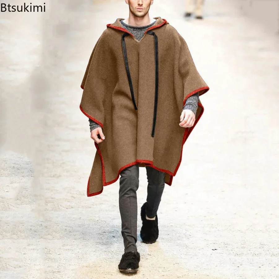 Poncho à capuche en laine impr - Wool Scarf Men avis et prix