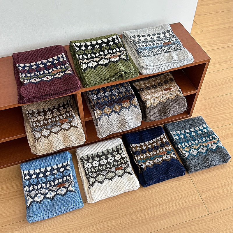 Écharpe tricotée jacquard pour - Wool Scarf Men avis et prix