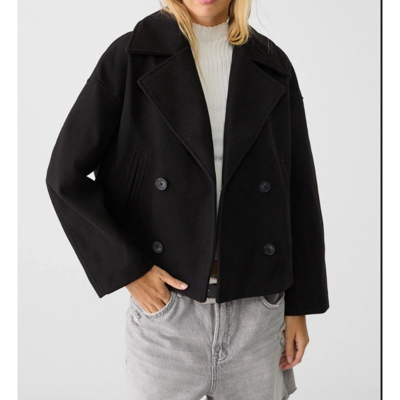 Manteau court en laine mélangé - Wool Coat Peacoat avis et prix