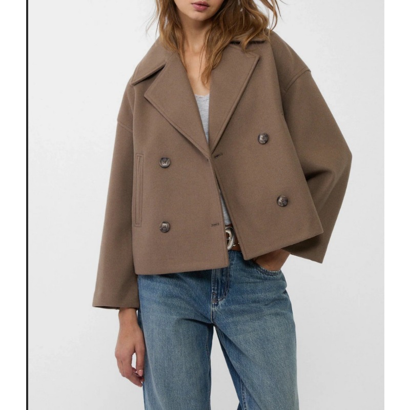 Manteau court en laine mélangé - Wool Coat Peacoat avis et prix