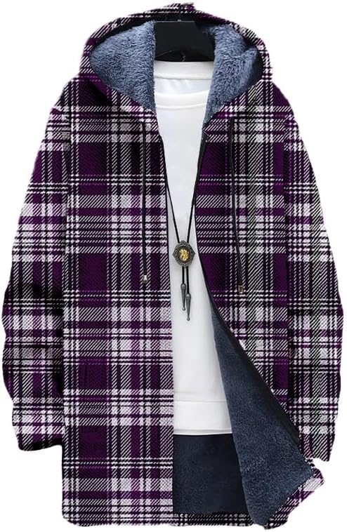 Cardigan à carreaux pour homme - Sherpa Hoodie Fleece avis et prix