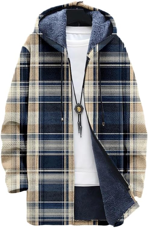 Cardigan à carreaux pour homme - Sherpa Hoodie Fleece avis et prix